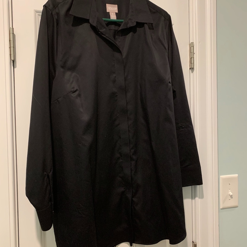 Chico’s  Black Wrinkle-resistant Tunic Shirt